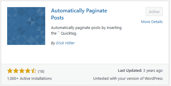 Pugin Automatically Paginate Posts - Zen Al Azis